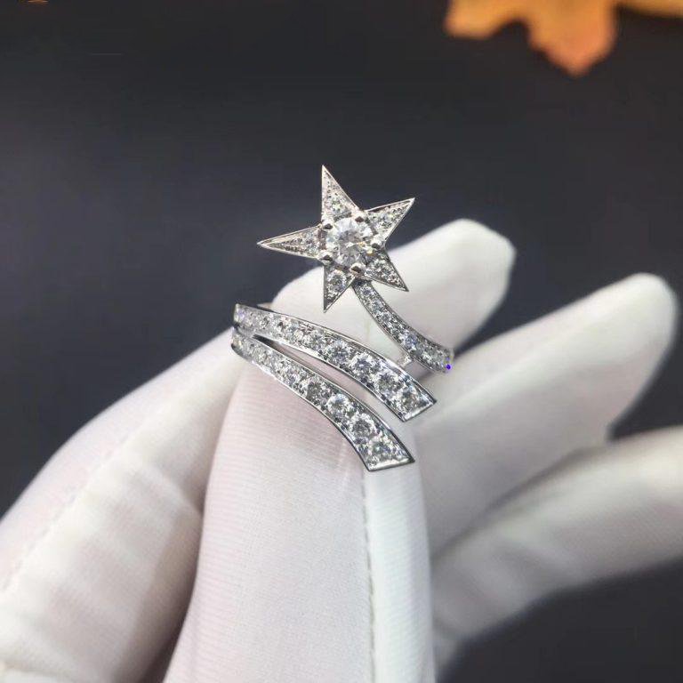 COMETE STAR RING SILVER DIAMOND