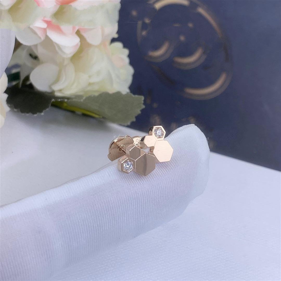 BEE LOVE PINK GOLD DIAMOND EARRINGS