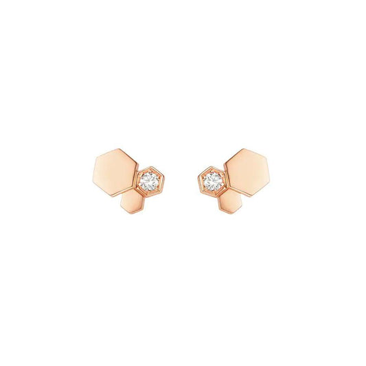 BEE LOVE PINK GOLD DIAMOND EARRINGS