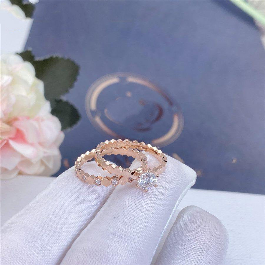 BEE LOVE RING PINK GOLD 1 DIAMOND