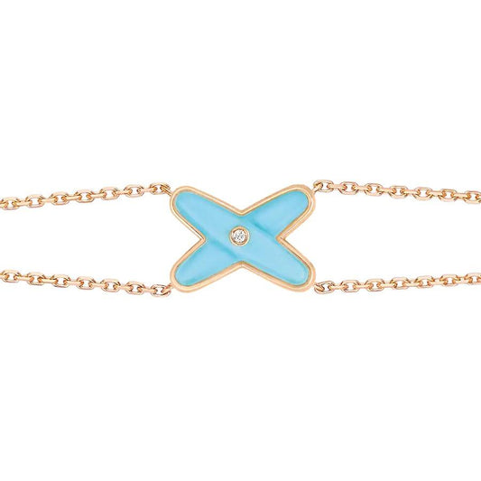 JEUX BRACELET TURQUOISE PINK GOLD 1 DIAMOND