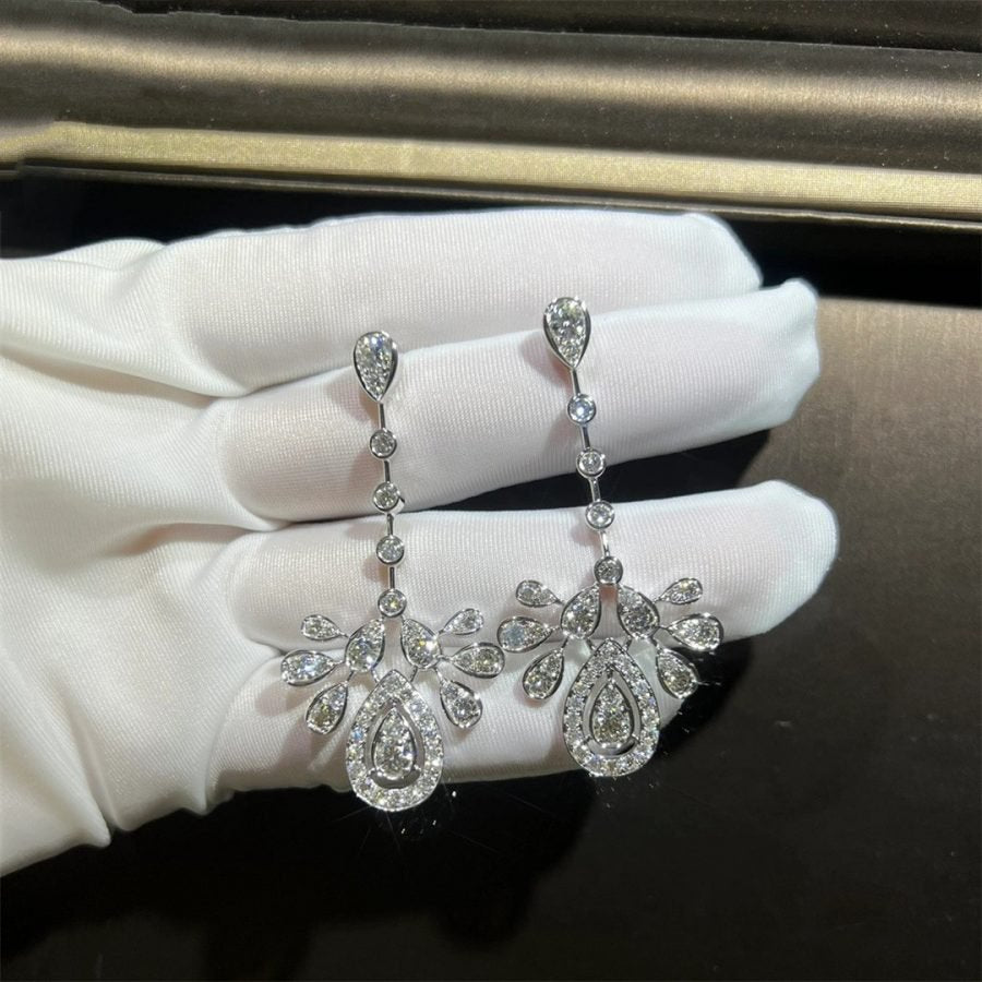 JOSEPHINE DROP SILVER DIAMOND EARRINGS