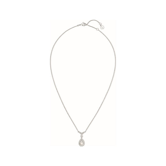 JOSEPHINE WHITE MOP SILVER DIAMOND NECKLACE