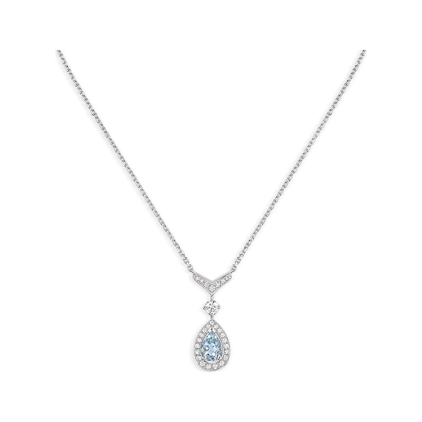 JOSEPHINE TURQUOISE LIGHT SILVER DIAMOND NECKLACE