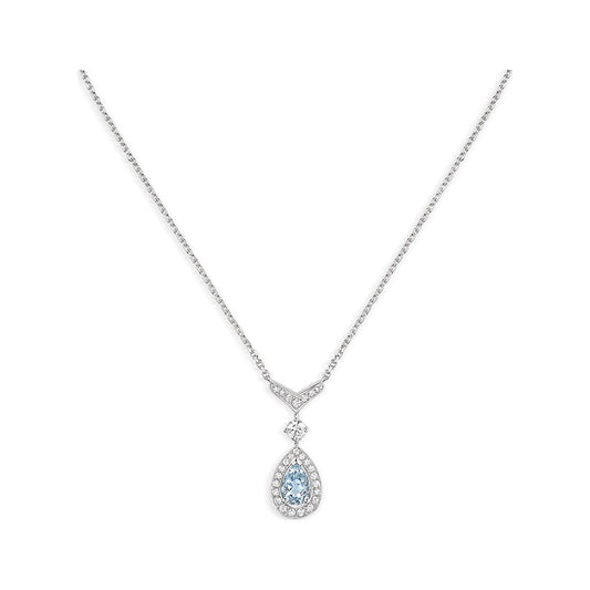 JOSEPHINE TURQUOISE LIGHT SILVER DIAMOND NECKLACE