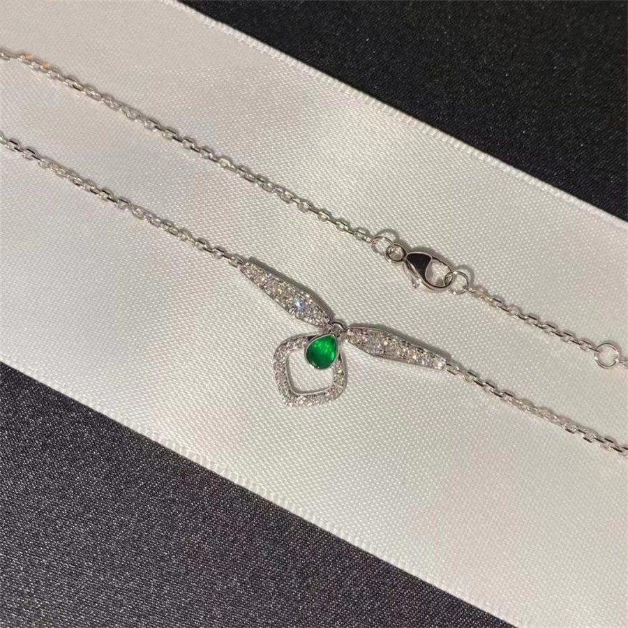 JOSEPHINE MALACHITE SILVER DIAMOND NECKLACE