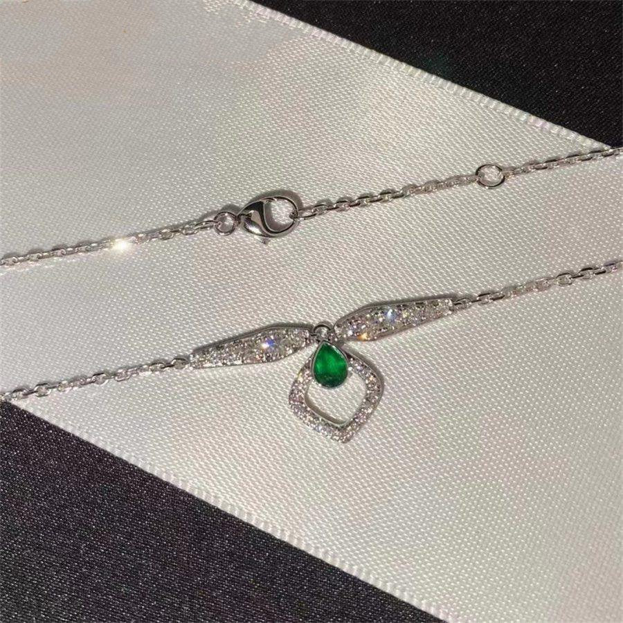 JOSEPHINE MALACHITE SILVER DIAMOND NECKLACE