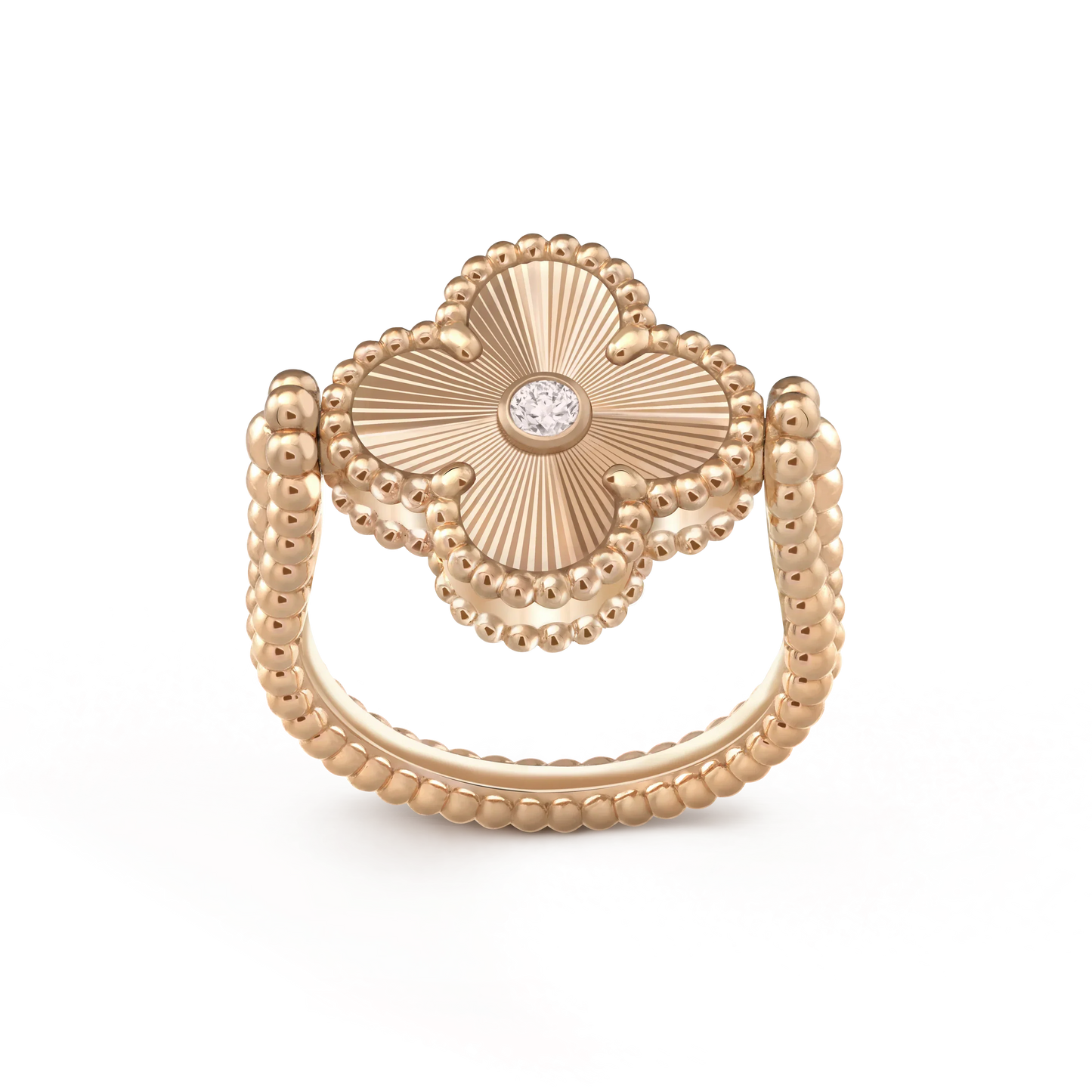 CLOVER RIVERSIBLE PINK GOLD RING