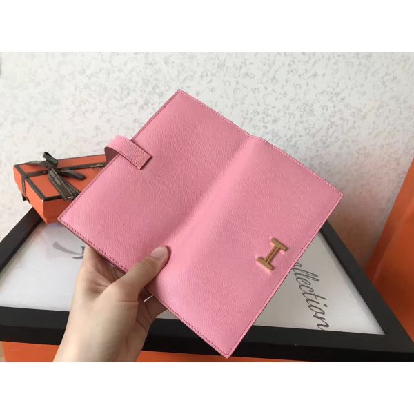 HM Pink Epsom Bearn 17,5 Gusset Wallet