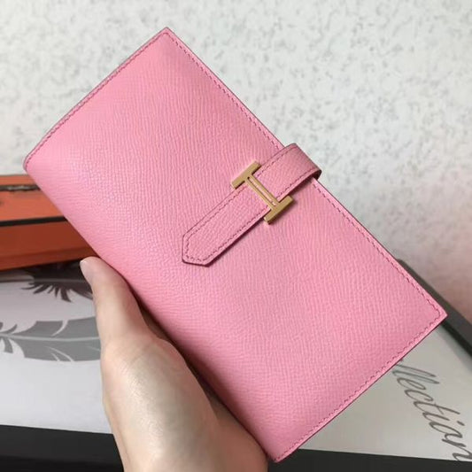 HM Pink Epsom Bearn 17,5 Gusset Wallet