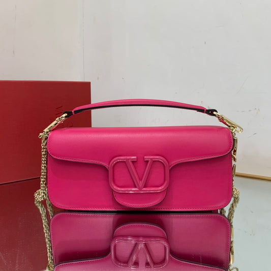 valenti loco 27 rose red calfskin