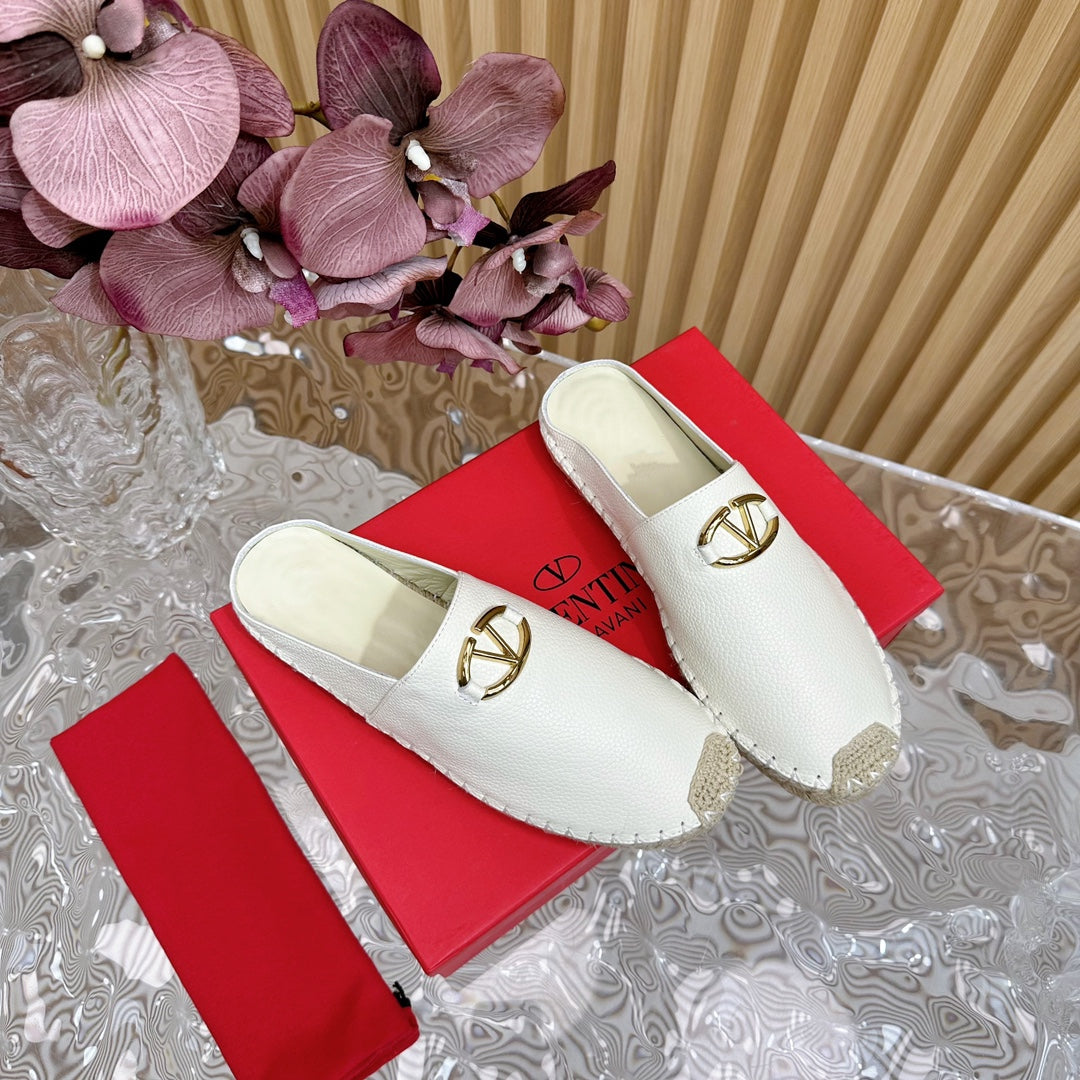 The Bold Edition VLogo Mules White Leather