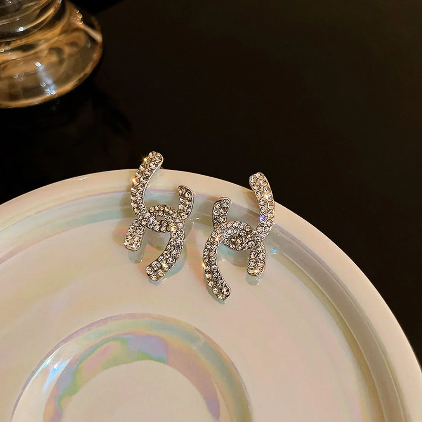 CC DIAMOND SILVER EARRINGS