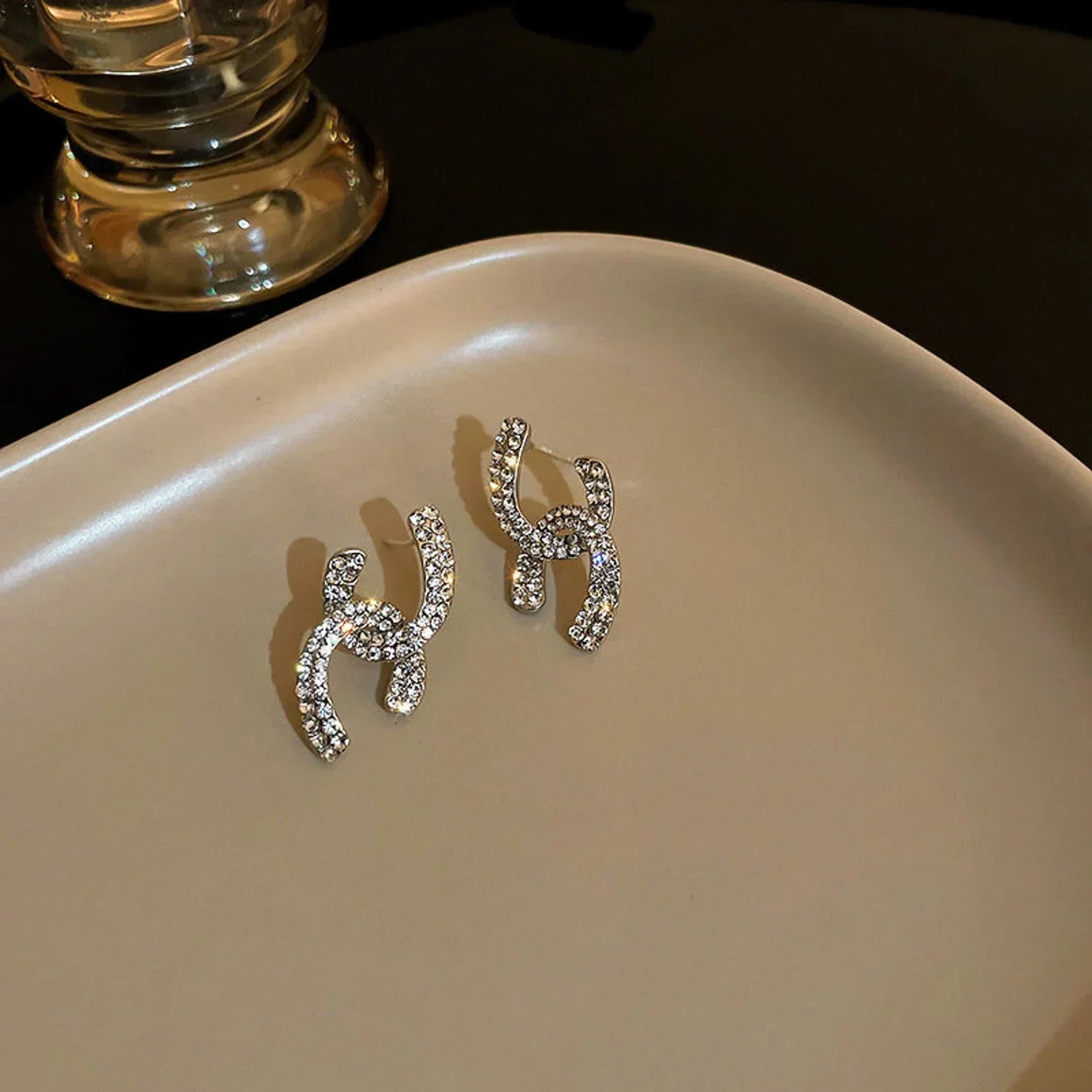 CC DIAMOND SILVER EARRINGS