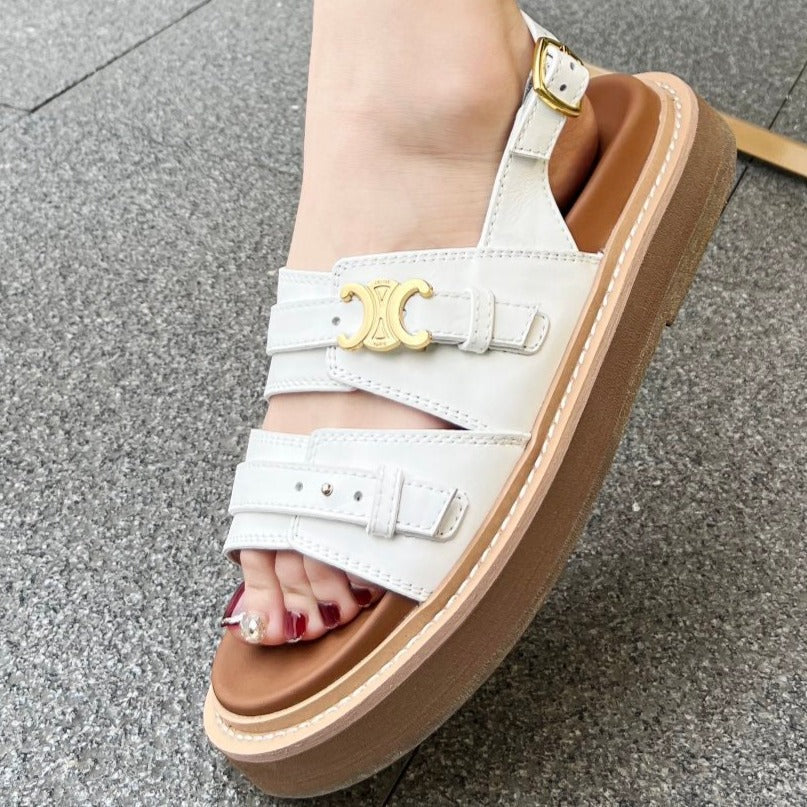 TIPPI TRIOMPHE SANDAL IN CALFSKIN WHITE