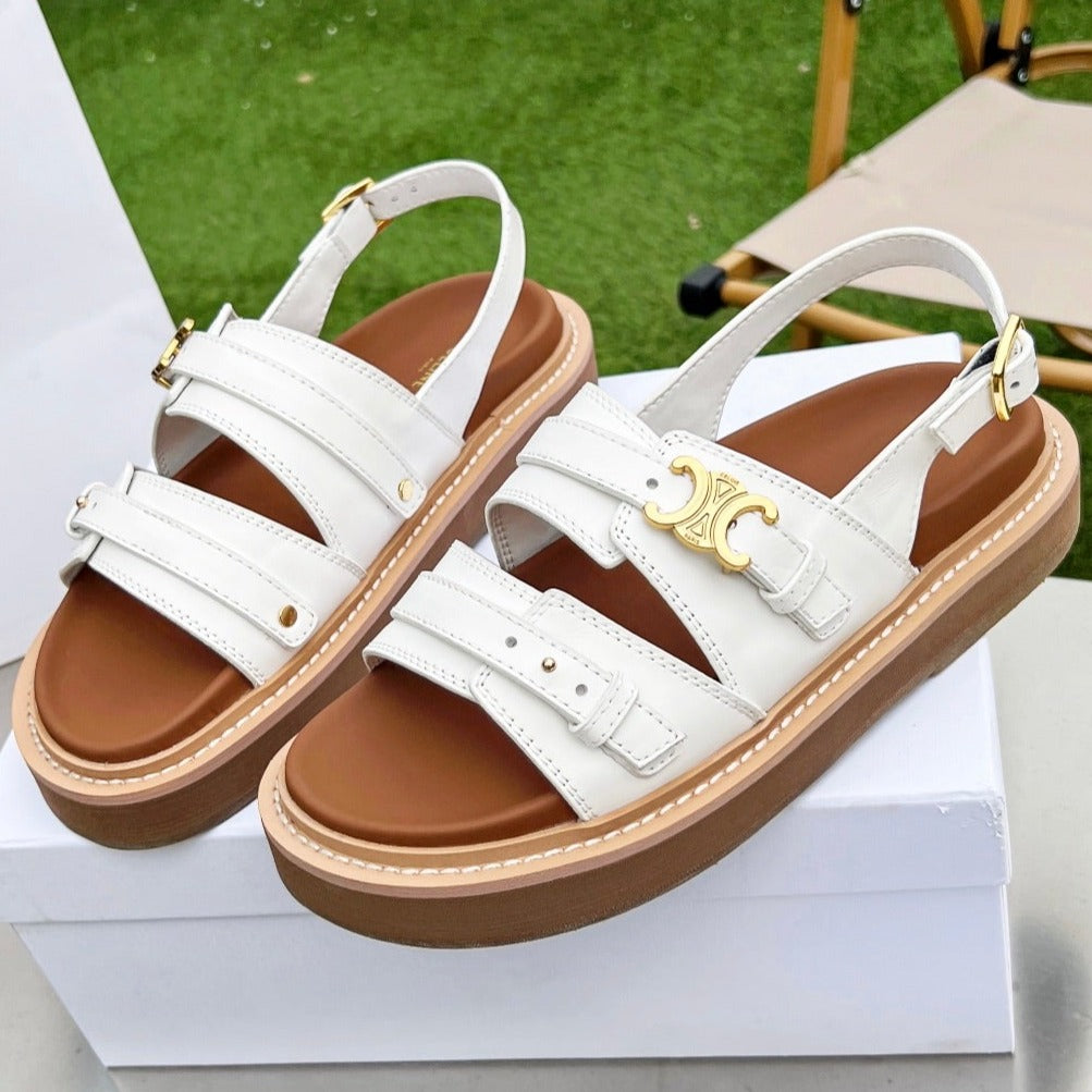 TIPPI TRIOMPHE SANDAL IN CALFSKIN WHITE