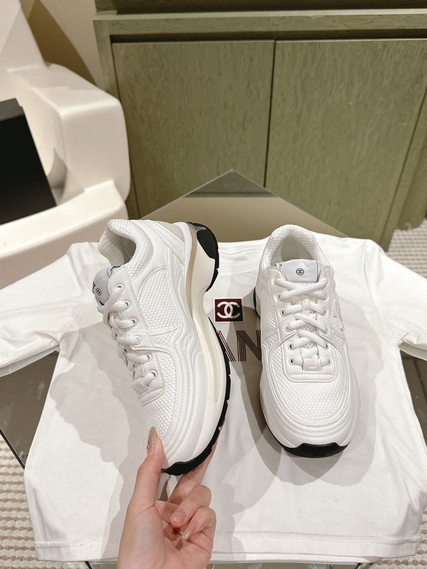 cc trainer white fabric