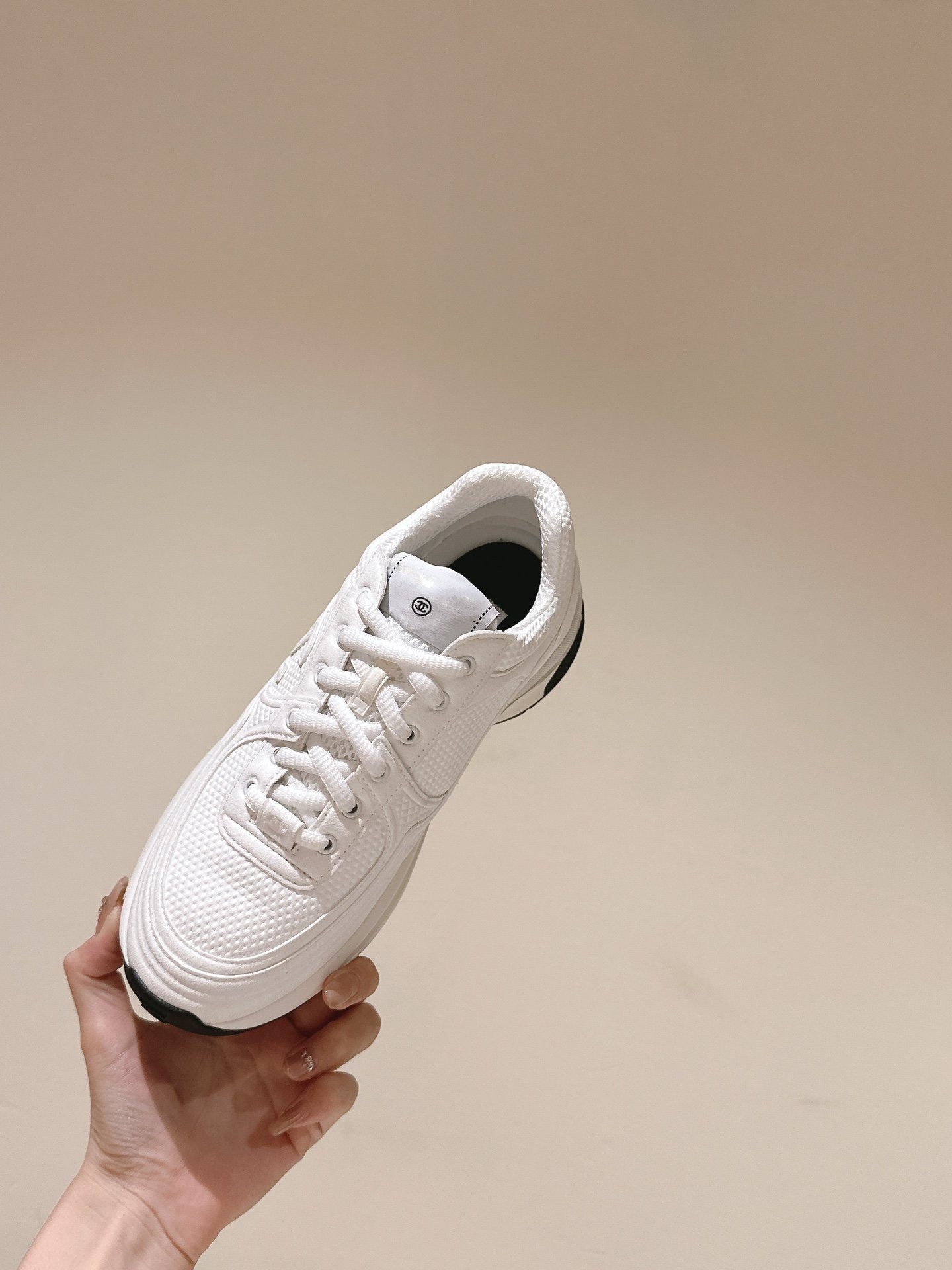 cc trainer white fabric