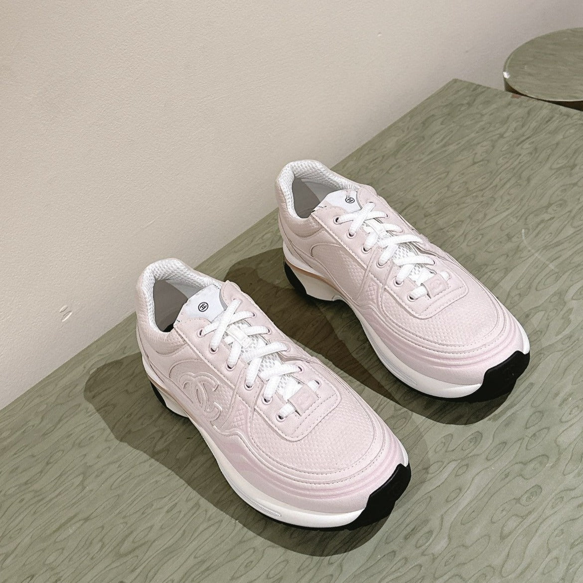 cc trainer light pink fabric