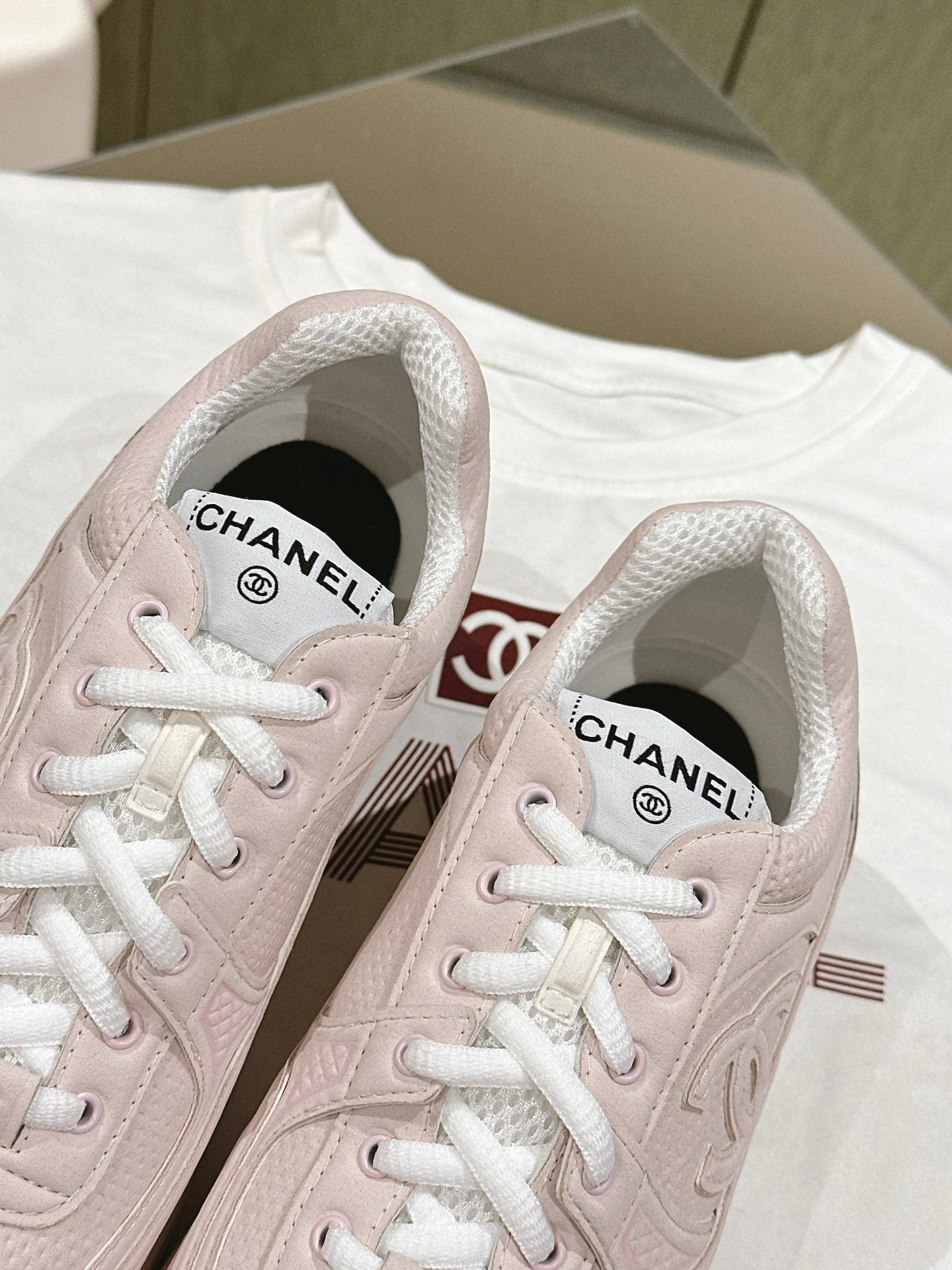 cc trainer light pink fabric