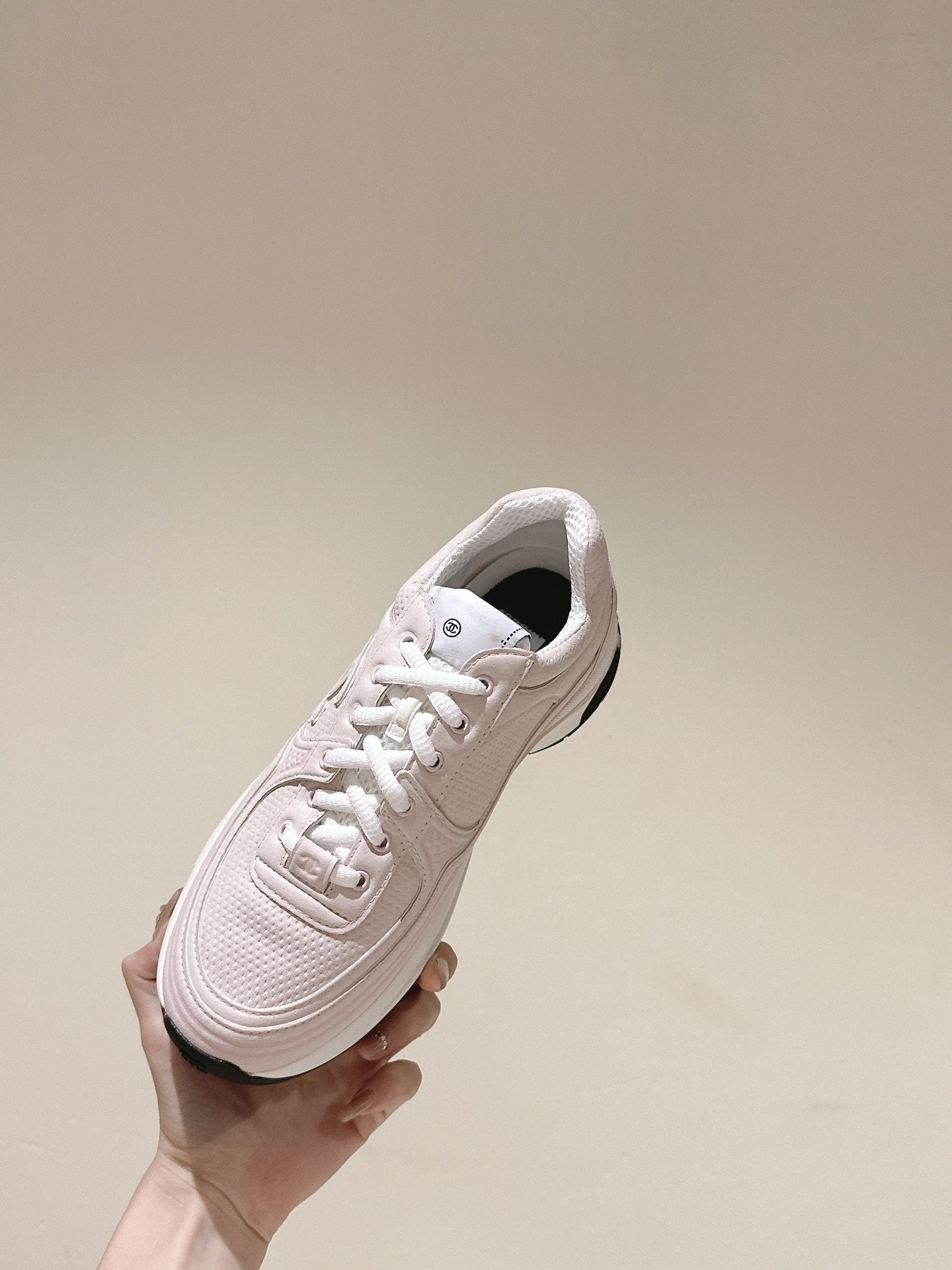 cc trainer light pink fabric