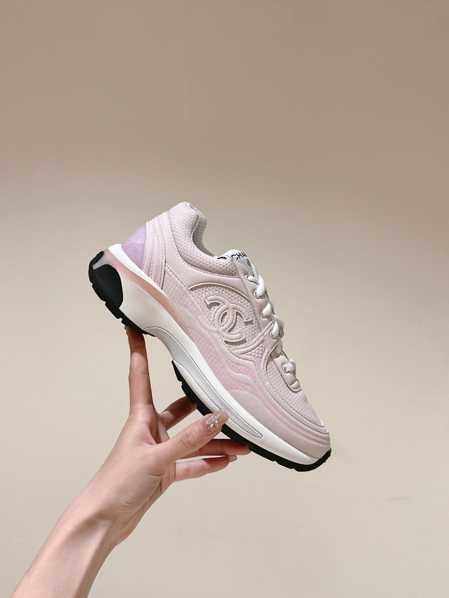 cc trainer light pink fabric