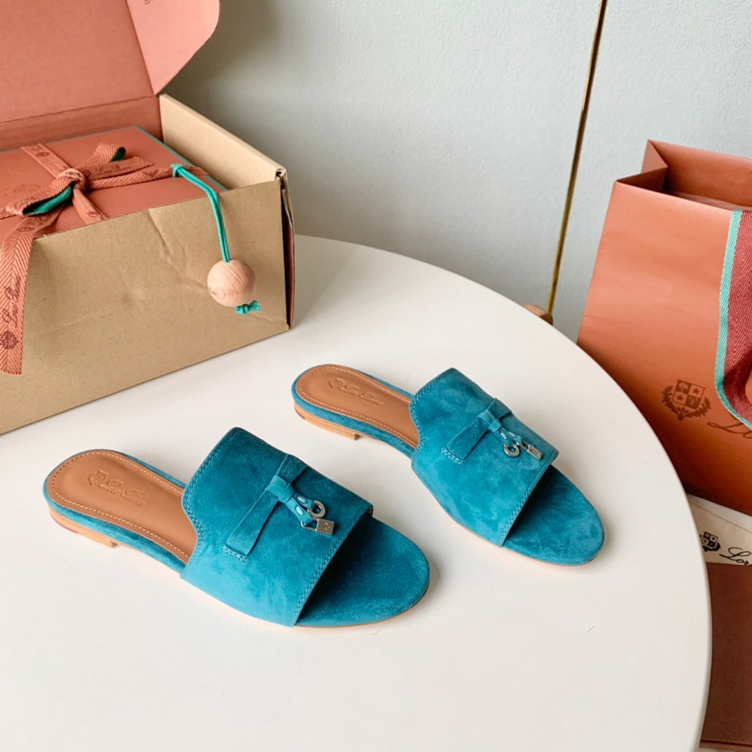 Summer Charms Sandals in Blue Suede