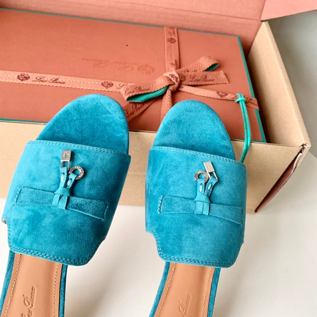 Summer Charms Sandals in Blue Suede