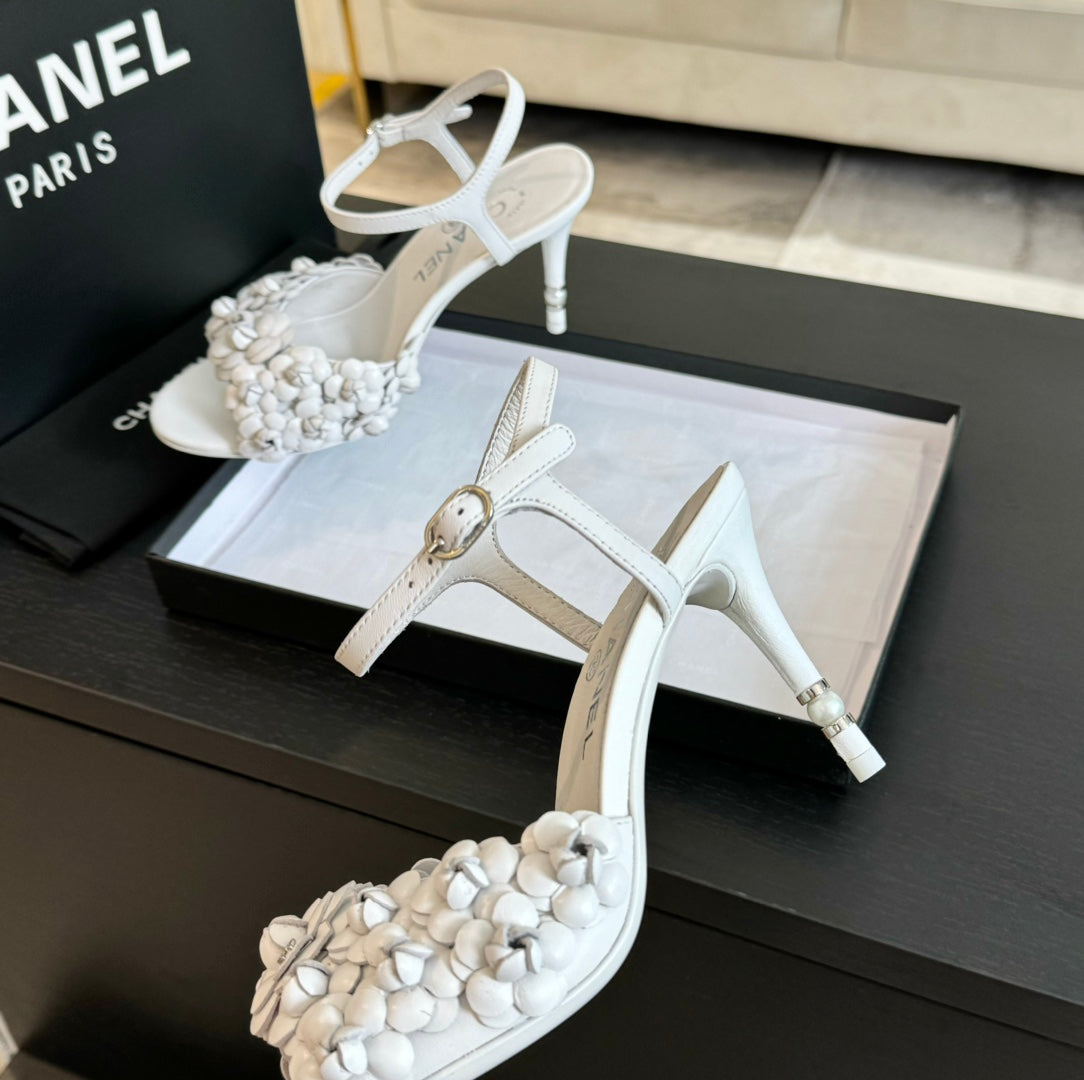 cc camelia sandal 80 white calfskin