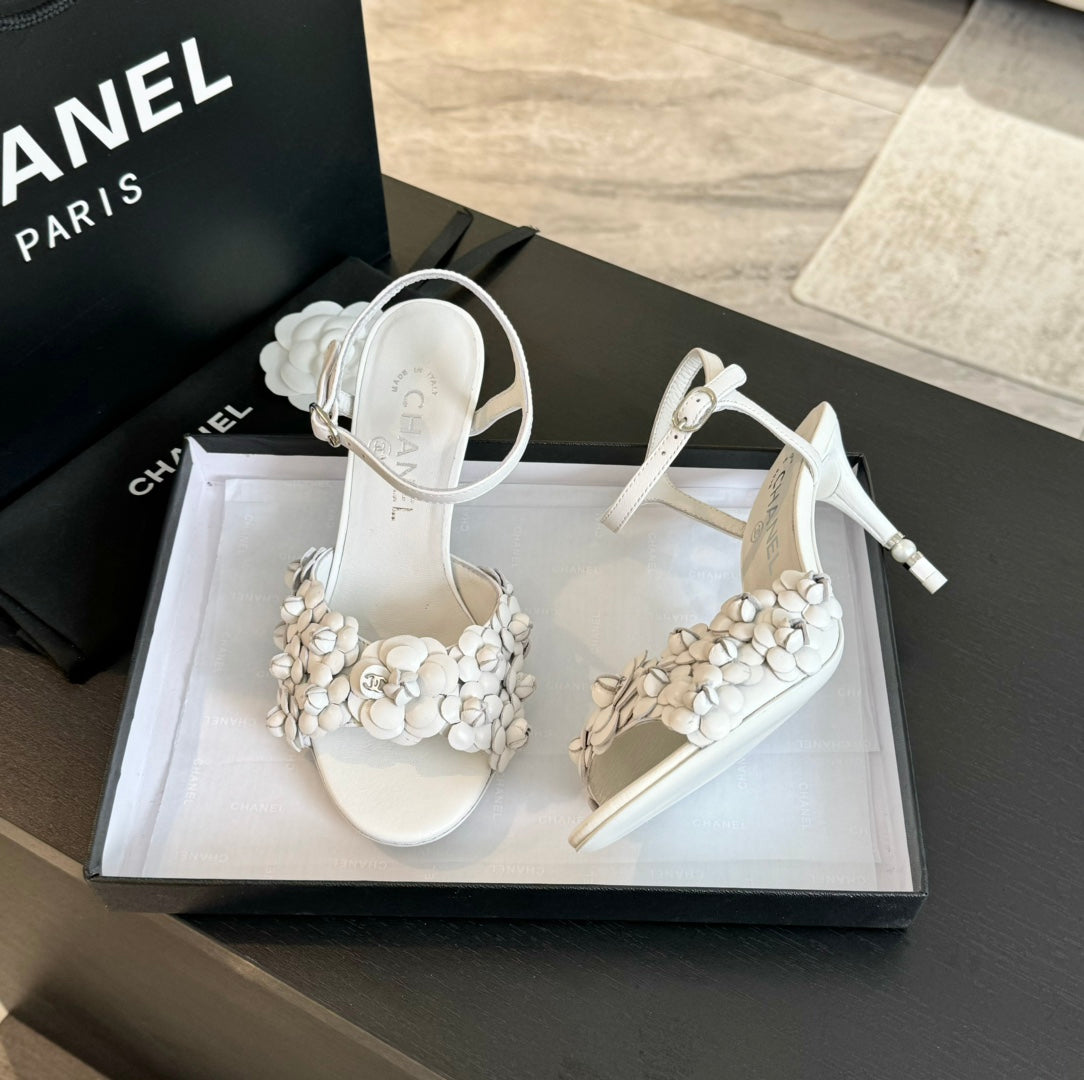 cc camelia sandal 80 white calfskin