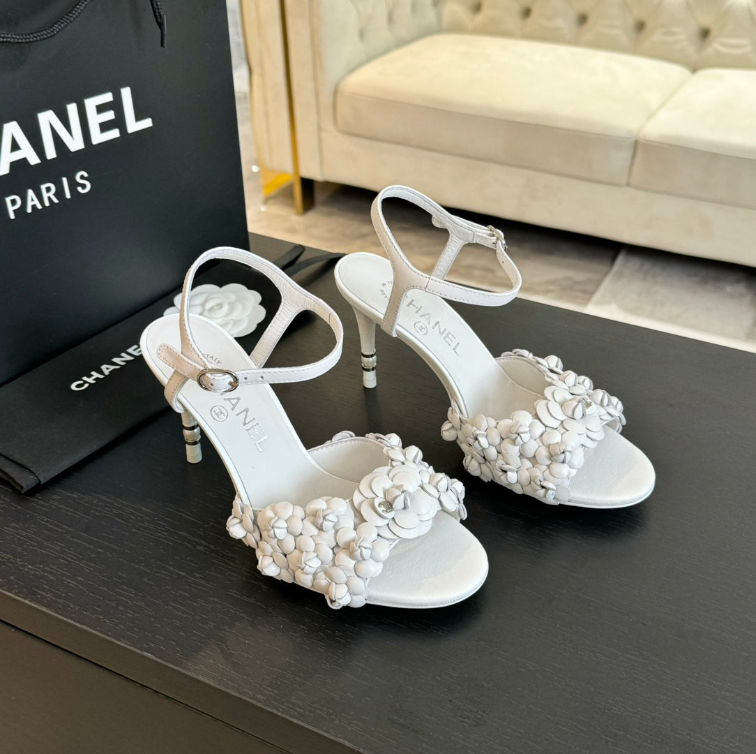 cc camelia sandal 80 white calfskin