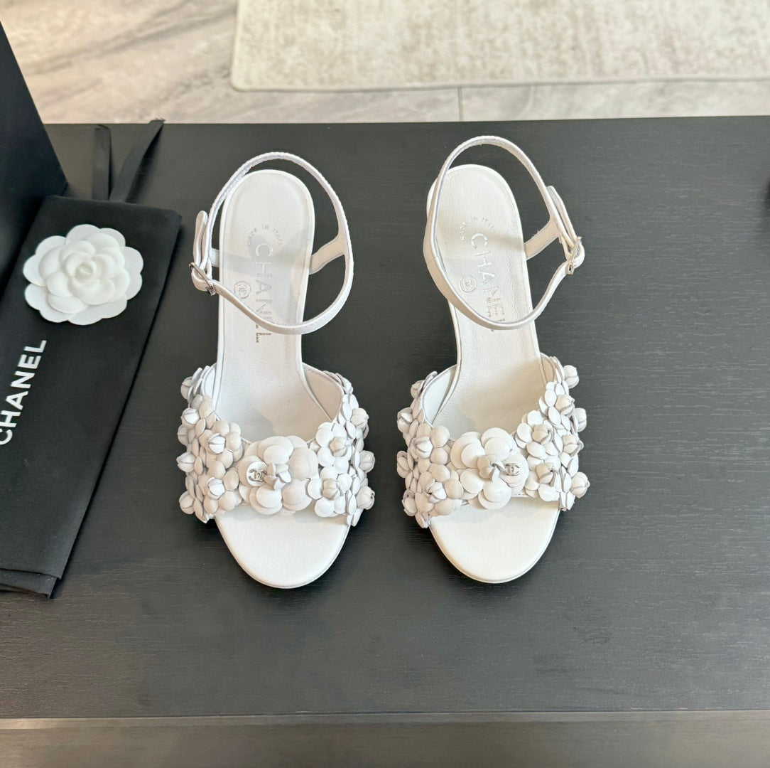 cc camelia sandal 80 white calfskin