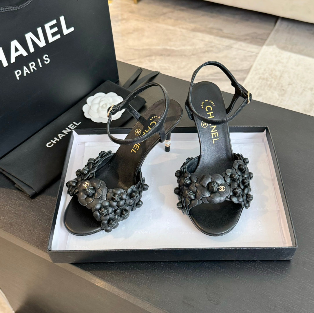 cc camelia sandal 80 black calfskin