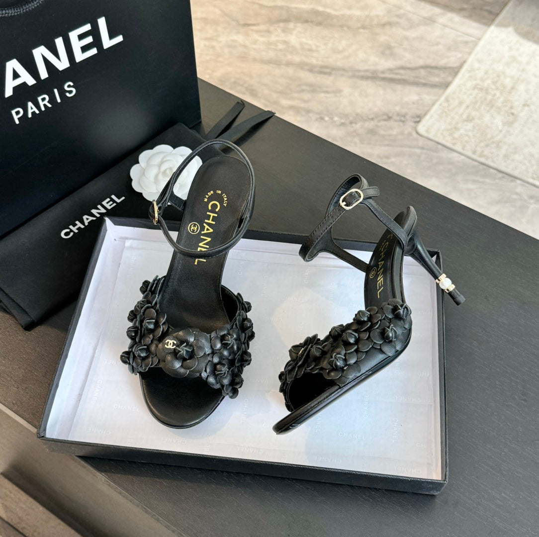 cc camelia sandal 80 black calfskin