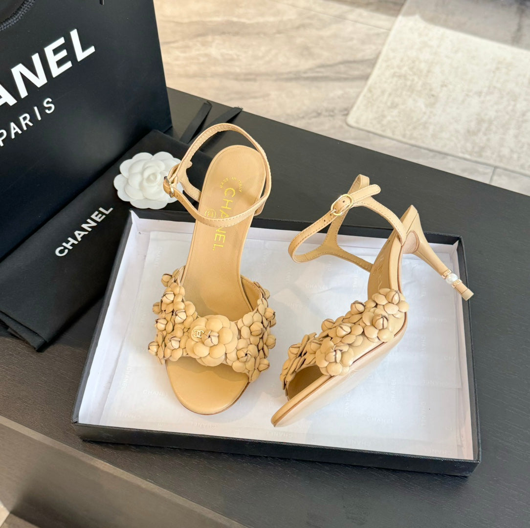 cc camelia sandal 80 beige calfskin