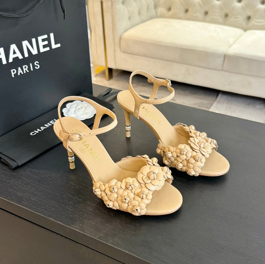 cc camelia sandal 80 beige calfskin