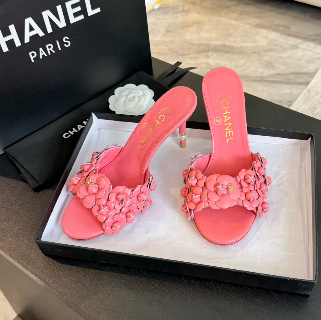 cc camelia sandal 80 rose pink calfskin