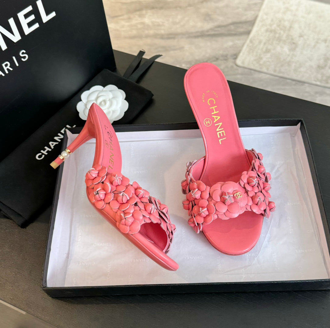 cc camelia sandal 80 rose pink calfskin