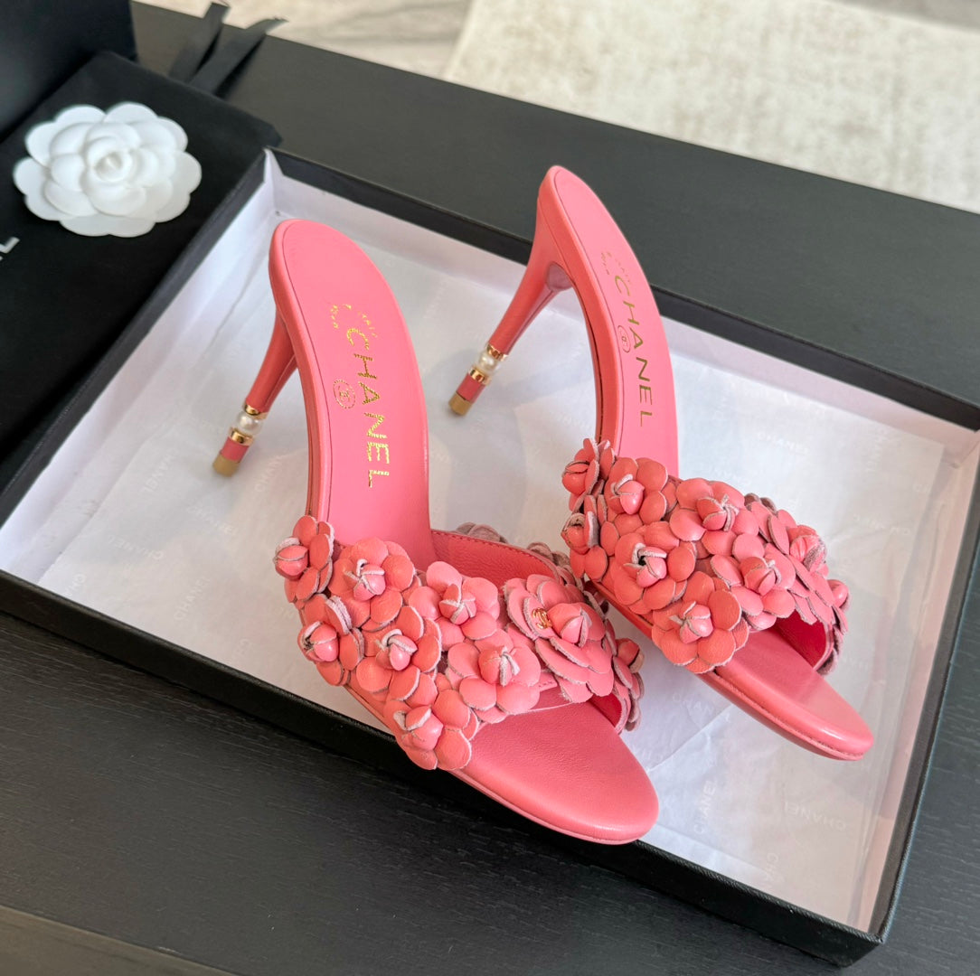 cc camelia sandal 80 rose pink calfskin