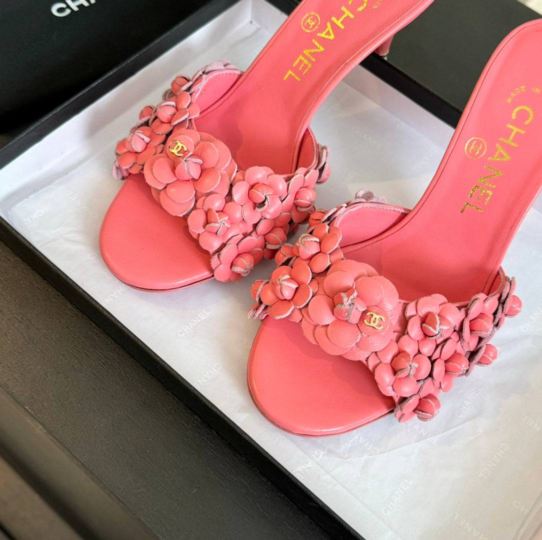 cc camelia sandal 80 rose pink calfskin