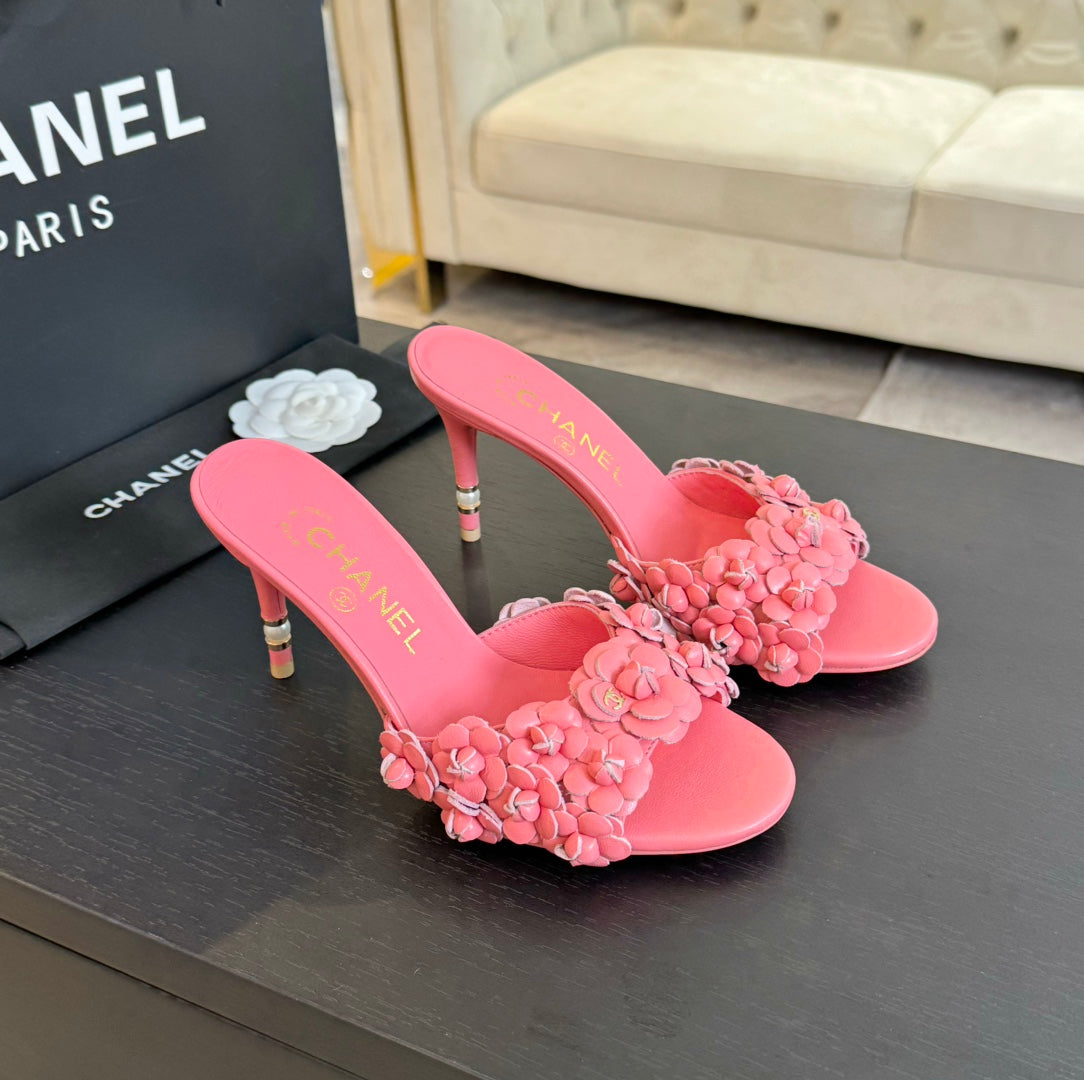 cc camelia sandal 80 rose pink calfskin