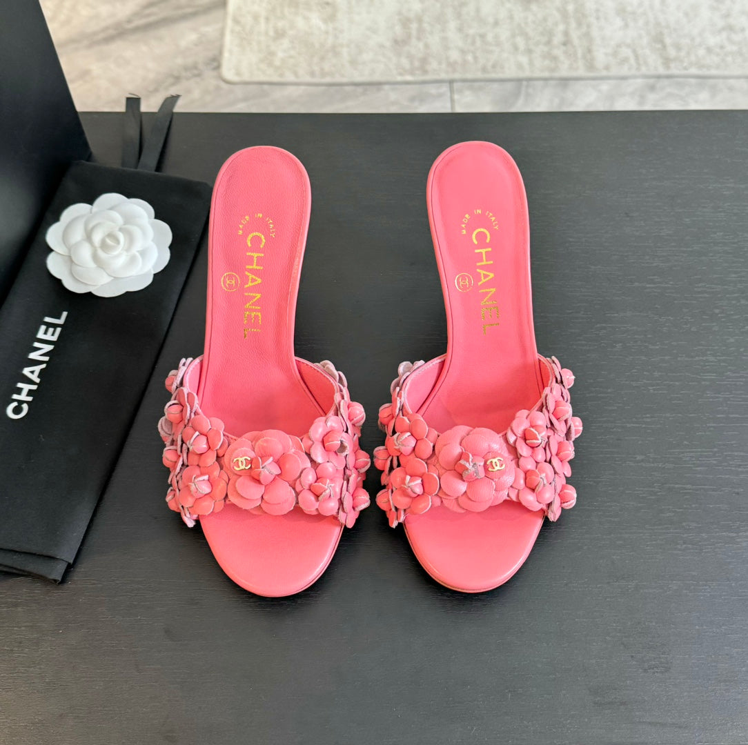 cc camelia sandal 80 rose pink calfskin