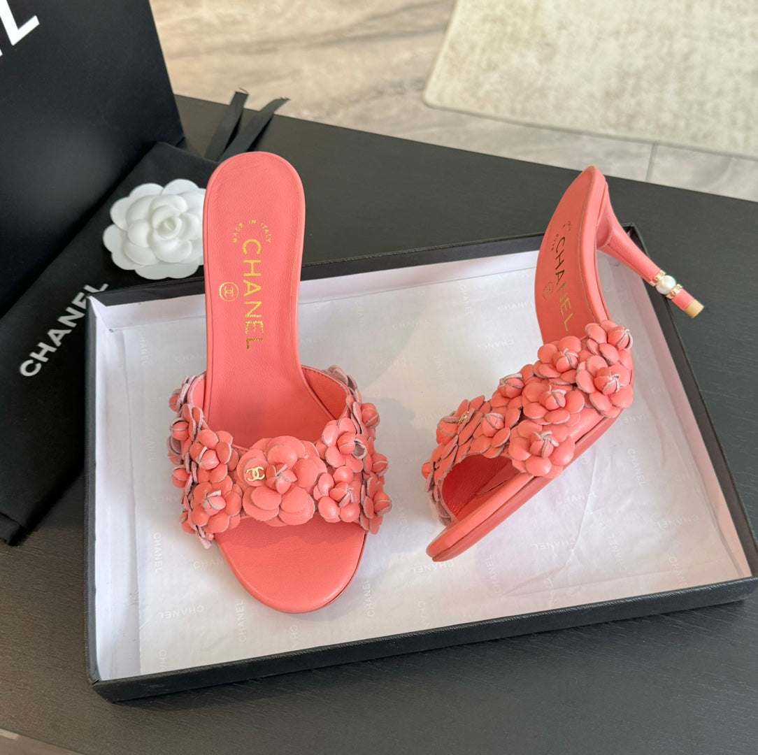 cc camelia sandal 80 rose pink calfskin