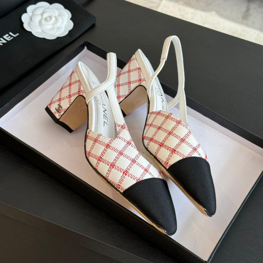 slingbacks 65 white pink calfskin embroidery black grosgrain