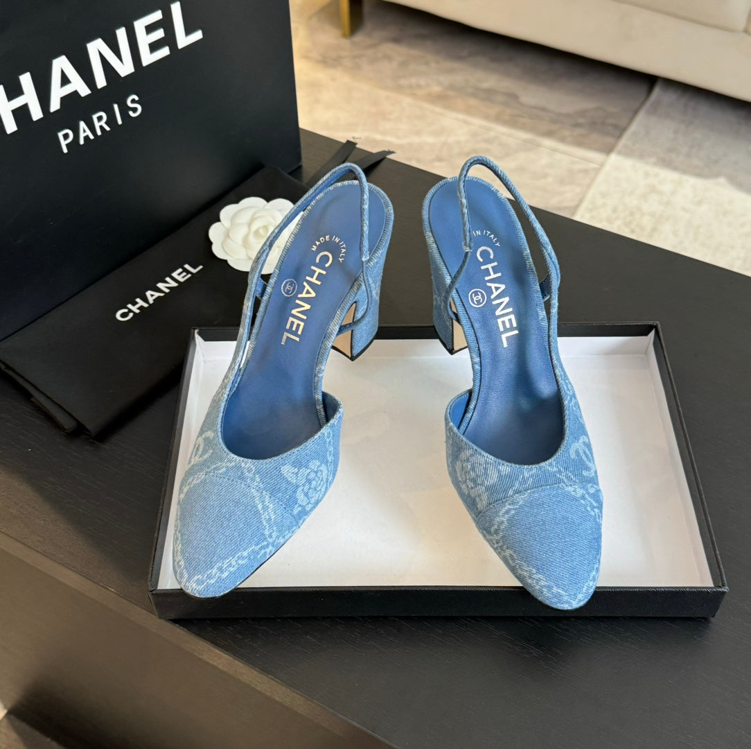 slingbacks 95 light blue denim