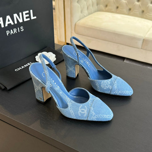 slingbacks 95 light blue denim