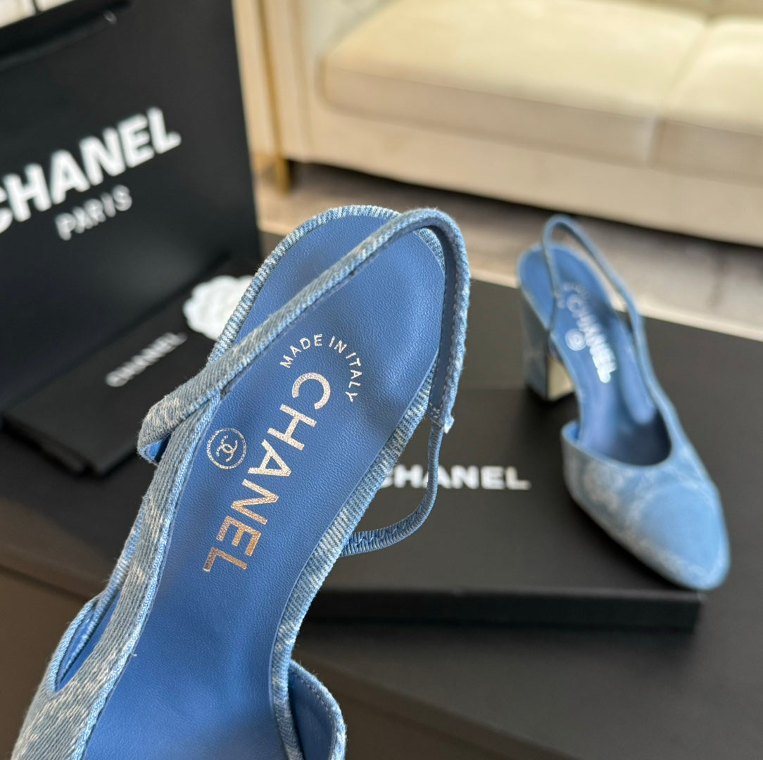 slingbacks 95 light blue denim