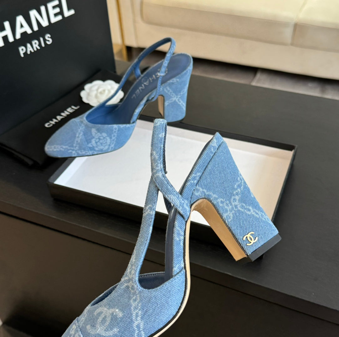 slingbacks 95 light blue denim