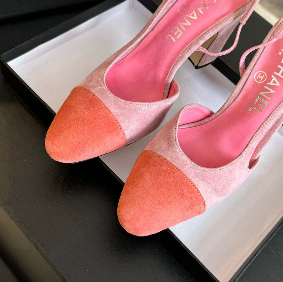 slingbacks 95 pink orange suede