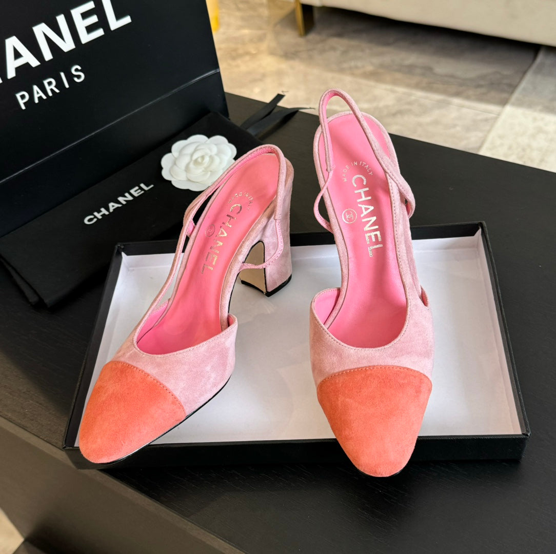 slingbacks 95 pink orange suede